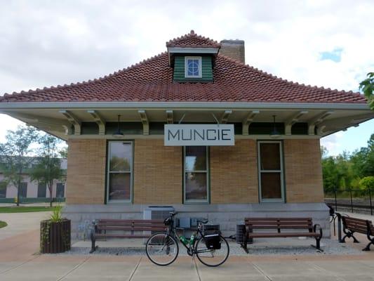 Wonderfully restored Muncie station is the HQ for the Cardinal Greenway Organization - they offer a few trail souvenirs.