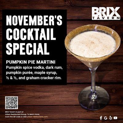 Cocktail special for the month of November.