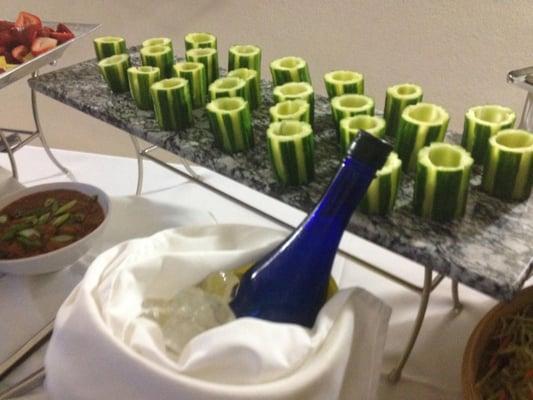 Sake Served with edible shot glasses on Asian Station