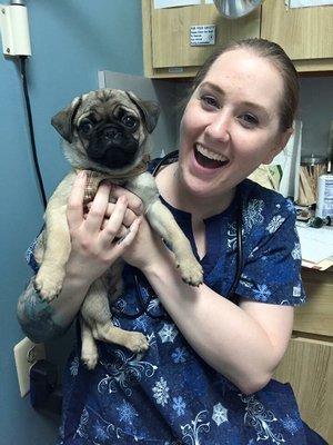 Tank's first visit with Dr. Van Doorn! We love her!