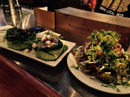 Salad and nachos