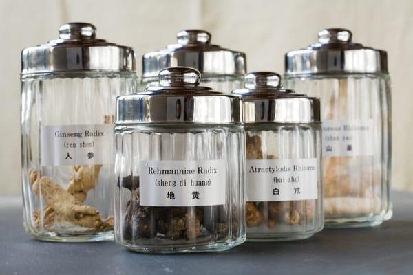 We have a full herbal apothecary of dried, raw herbs for creating herbal formulas.