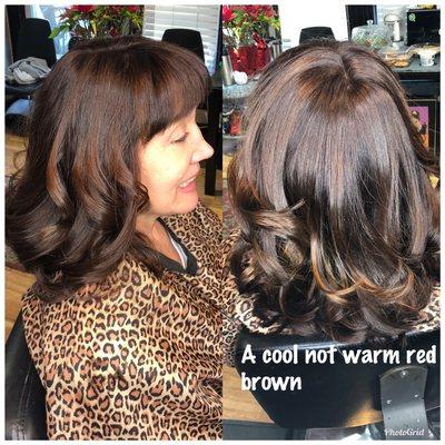 Cool not warm red brown