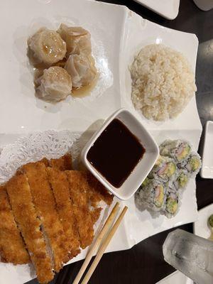 lunch with katsu chicken