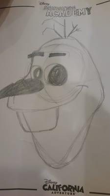 I drew an Olaf that got in some kind of altercation! :) I tried my best!