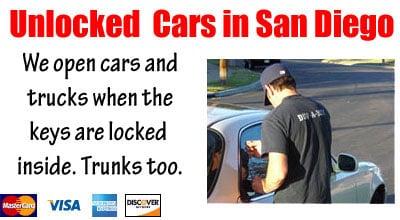 We can come to your Point Loma or San Diego beach location open your locked car or truck. We also upon trunks!