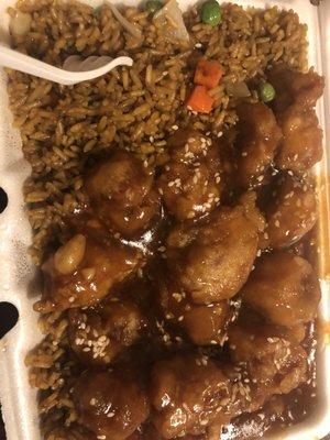 Sesame chicken lunch