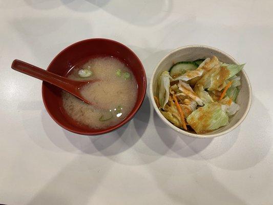 Miso soup and sesame side salad - both were yummy! Loved the sesame dressing. (6.2.23)