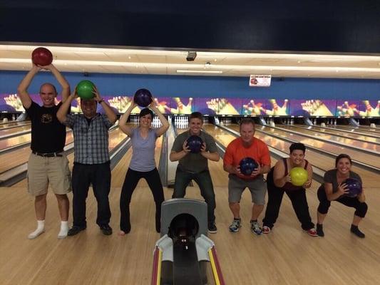 Fitness bowling! One of the many group activities that Angeline is always up for organizing.