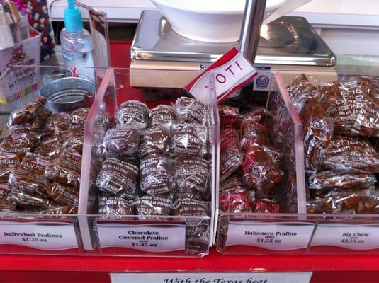 Various pecan pralines