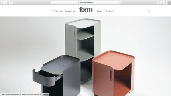 Form Furniture Website  - Homepage