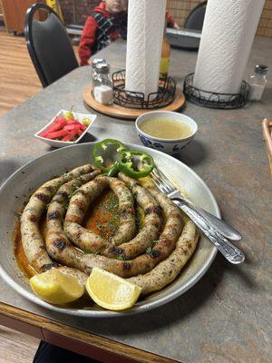 Al Nabulsi Special , stuffed sheep's Intestines, Grilled option