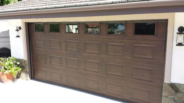 Faux finished garage doors