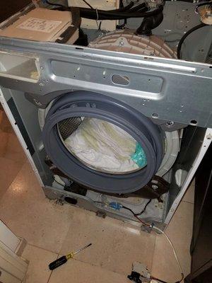 Don't let your moldy washer Door gasket keep your clothes stinking! Call us for replacement and cleaning tips!