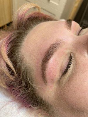 Brow wax and tint