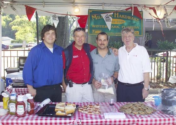 Taste of Winter Park booth (cooking on a Weber)