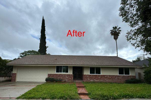 After painting and removing covering materials, the house looks like new