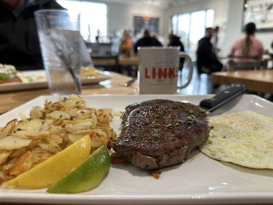 Steak and eggs