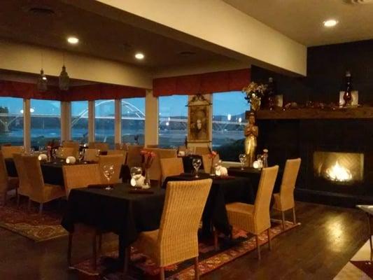 The view from inside Waves Restaurant and Lounge's Dining Room.