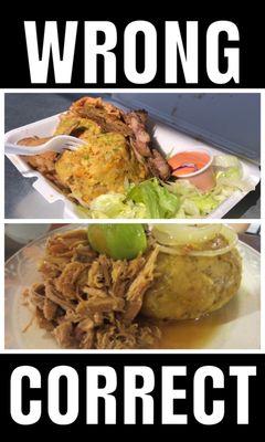 The bottom picture is how you're supposed to serve Pernil.