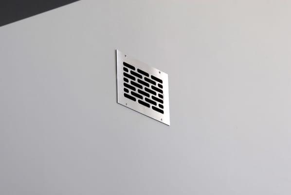 Custom-designed stainless steel ceiling register