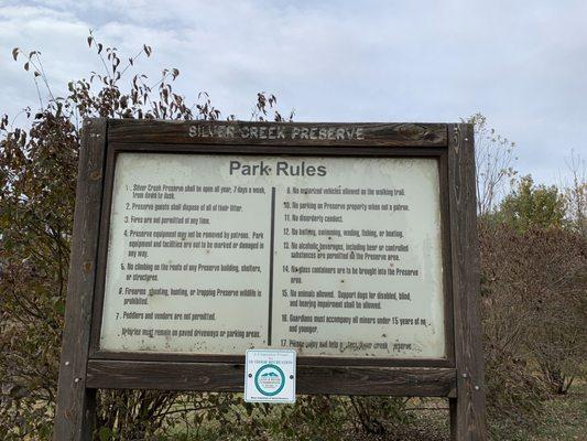 Silver creek preserve rules