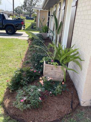 New garden design included two beautiful container gardens