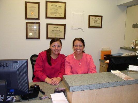 Danielle and Linda at the front desk