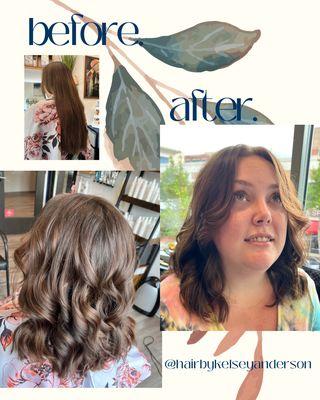 Transformation - Haircut with curtain bangs with a gloss