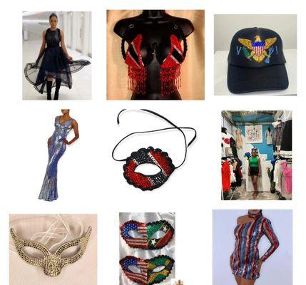 Gowns, Party dresses, Carnival and masquerade and fashion accessories.