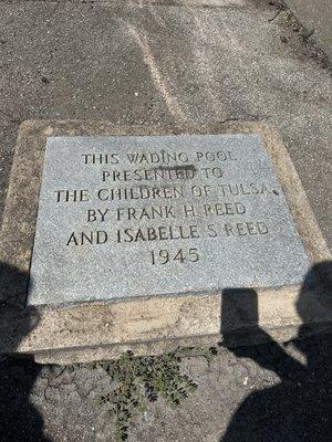 Wading pool plaque