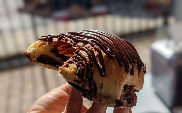 Delicious. Chocolate croissant.