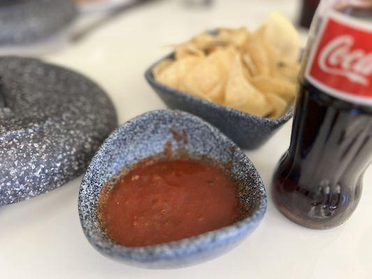 Homemade Salda Roja and Mexican Coke