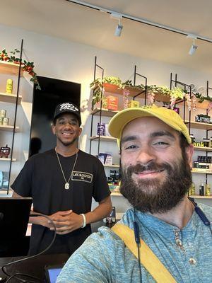 Me and my awesome budtender, Rory!