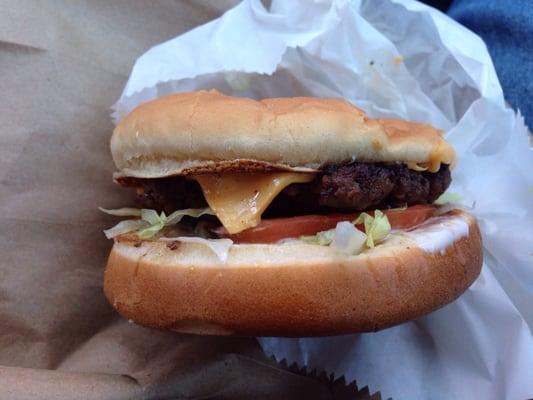 This is the small cheeseburger. The large has two patties.