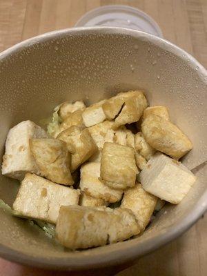 This is supposed to be my pint of tofu for almost 9 dollars. It was 1/3 full.