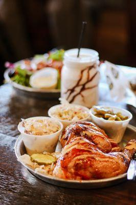 Chicken Platter w/ Potato Salad, Coleslaw, & Green Beans | Southern Salad | Bushwhacker