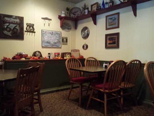 Tables and decor around the restaurant