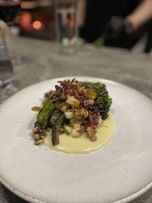 Broccolini - again grill flavor amazing with tallegio, pear and walnuts