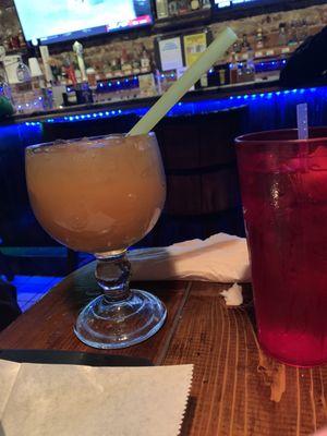 Cowgirl margarita.  This is tequila and rum vice just tequila. I'm telling you this because the menu doesn't tell you. Also it's huge.