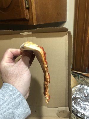 Disgusting pizza hardly cooked dough