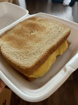 Egg and cheese on white bread