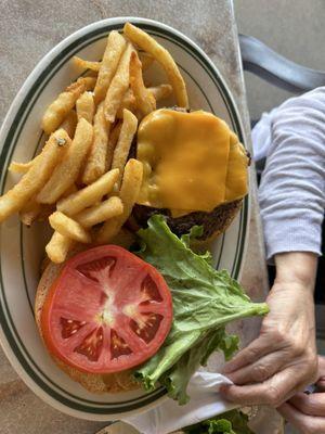 Cheeseburger and fries, pretty bland unfortunately