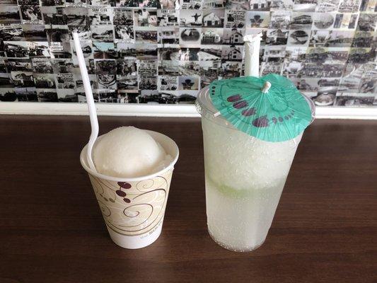 Lime Ricky and Rum Italian ice