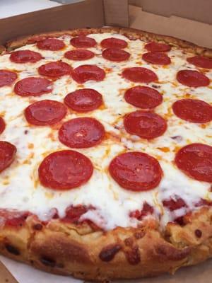 Deep dish pepperoni pizza. What more does one need on a Saturday afternoon?