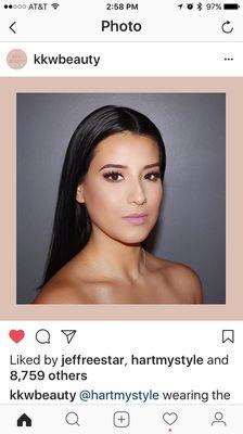 Featured on the KKW beauty page.