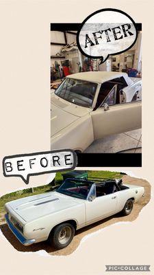 Plymouth Barracuda Convertible top Installed.