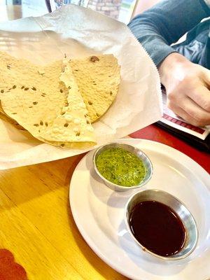 Complimentary Papadum with Mint Chutney