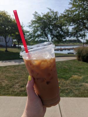 Iced vanilla oat latte