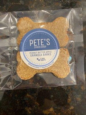 Granola Bark dog treats from Pete's Snack Shop